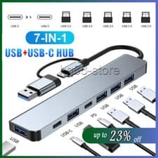Image of Multiport 7in1 Type C to USB_C Adapter Hub PD100W USB 3.0 for MacBook iPad iMac