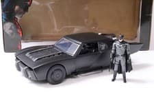Image of 1:18 Jada Toys 2022 Batmobile Batman With Figure Matt Black + Lights