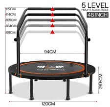 Image of 40'' / 48'' Foldable Mini Trampoline Fitness Jumper Rebounder Bouncer Exercise