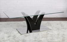 Image of GLASS COFFEE TABLE BLACK HIGH GLOSS OPAL LIVING ROOM HOME FURNITURE