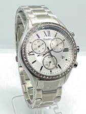 Image of TIMEX TW2P66800 LADIES CHRONOGRAPH SILVER STAINLESS STEEL BRACELET WATCH 38 MM