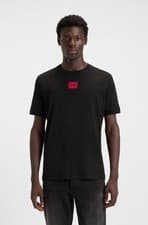 Image of Hugo Boss Men's T-Shirt 50389696 Tee With Red Logo Size S Black Regular Fit