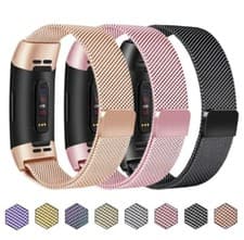 Image of For Fitbit Charge 4/ 3 Strap Replacement Stainles Steel Metal Band Magnetic Loop