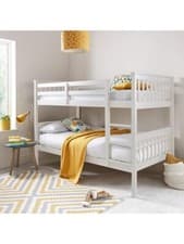 Image of Novara Bunk Bed White Durable Space-Saving Bedroom Furniture for Kids' Rooms