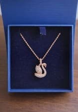 Image of Swarovski Rose Gold Swan Necklace