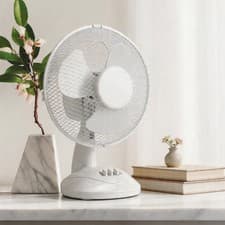 Image of 9 Inch Air Cooling Oscillating Table Desk Fan For Home Office 2 Speed Tilt WHITE