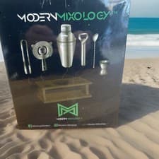 Image of Modern Mixology Bar Cocktail Shaker Set 8 Piece Silver Stainless Steel