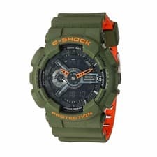 Image of Casio G-SHOCK GA-110LN-3 Analog Alarm Chronograph Men's Watch - GREEN ORANGE