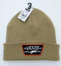 Image of Genuine VANS Khaki Cuff BEANIE Hat UNISEX Adult Off The Wall  Tags V100
