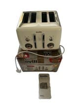 Image of Breville VTT937 Mostra 4-Slice Toaster - Polished Chalk/Gold. READ