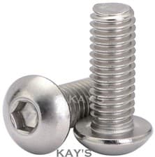 Image of M2 M2.5 BUTTON HEAD SCREWS HEXAGON SOCKET ALLEN KEY BOLTS A2 STAINLESS STEEL