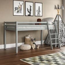 Image of SALE Bunk Bed Children High Sleeper Solid Wood Frame Modern Grey 