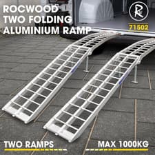 Image of Folding Loading Ramps Aluminium X 2 ATV Quad Golf Buggy Mobility Scooter 1000KG