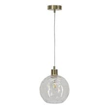 Image of Modern Clear Dimpled Glass Globe Kitchen Dining Pendant Ceiling Light Fitting