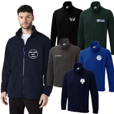 Image of Custom Printed Fleece Jacket Men's Full Zip Workwear PERSONALISED Uniform Coat