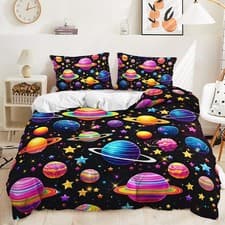 Image of Astronauts Space Bedding Set Holiday Gift Quilt Duvet Cover Single Double Size