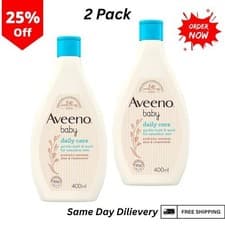 Image of AVEENO Baby Daily Care Gentle Bath & Wash (2 x 400ml), Tear-Free Baby Wash with