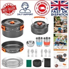 Image of Complete 21-Pc Mess Kit for Couples - Lightweight Cookware for Hiking & Camping