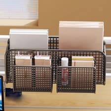 Image of Hanging Storage Basket Multifunction Office Space Saving Iron Wire Mesh Dorm