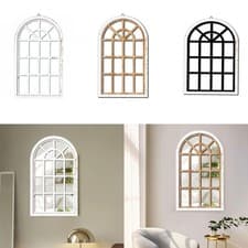 Image of Arched Window Wall Mirror Window Pane Mirror Acrylic Wall Mounted Rustic Wall
