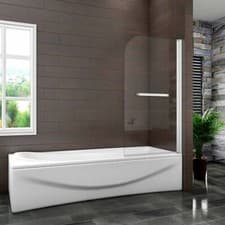 Image of AICA New High Quality Single Pivot Shower Bath Screen Glass Panel 800x1400mm BA