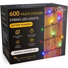 Image of Christmas Fairy Lights Indoor Outdoor Battery Timer 50/100/200/300/400/600 LED
