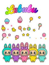Image of Popular Edible Wafer Paper Print Cake Toppers Decoration Kawaii Monster