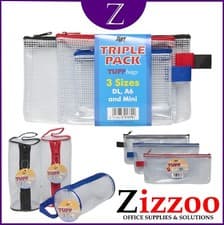 Image of Tuff Bag Zip Wallet Heavy Duty Strong Plastic Various Sizes A3 A4 A5 DL Mini Etc