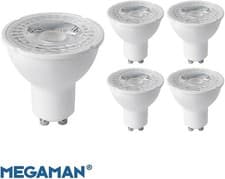 Image of Megaman GU10 LED 4.2W Cool White 4000K Light Bulbs 710391E - Pack of 5 Lamps