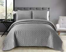Image of 3 Pcs Embossed Quilted Bedspread Luxury Large Warm Thermal Sofa Bed Throw Cover