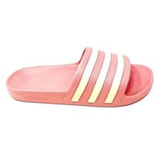 Image of Adidas Adilette Aqua Mauve Pink White Womens Swim Slides Sandals GZ5877