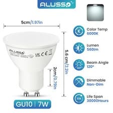 Image of 1-20X LED GU10 Bulb Warm White Cool White Frosted Lens Replacement Downlights UK