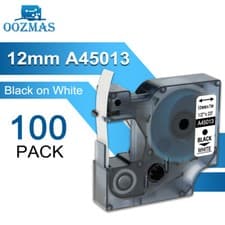 Image of Dymo D1 Label Tape 45013 Black on White 12mm 9mm for Dymo Label Manager 160 280