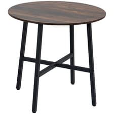 Image of HOMCOM 80cm Round Kitchen Table, Dining Table for Small Spaces, Steel Leg