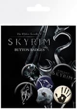 Image of Official Skyrim Mix Gaming Badges 6 Pin Badge Pack Accessories Pins