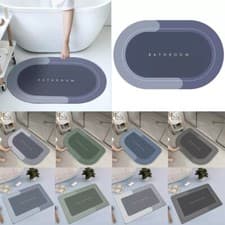 Image of Bath Mat Water Super Absorbent Quick Drying Bathroom Carpet Non Slip Floor Mats