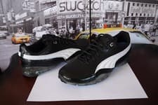 Image of Puma Women's Cell Meio Leather Sneaker Shoes 182956 02 Black White US 6.5 EU 37