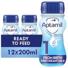 Image of Aptamil 1 First Infant Baby Milk Liquid Formula Ready to Feed From Birth 200 ml