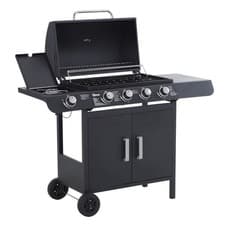 Image of Outsunny Gas BBQ Grill 4 + 1 Stainless Steel Burner Garden Barbecue Cooker