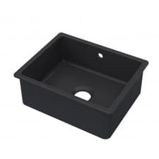 Image of Nuie Undermount Fireclay Kitchen Sink Single Bowl with Overflow 548mm Black