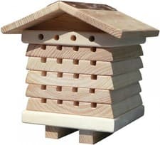 Image of Interactive Wooden Bee House - Pollinator Management System white 