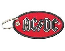 Image of AC/DC Keyring Keychain Oval Classic Band Logo Patch new Official Red One Size