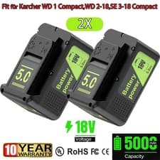Image of 2PCS For Karcher 5AH Battery SE 3-18,WD 2-18,WD 1 Compact Battery Power Tools