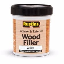 Image of Rustins Acrylic Wood Filler White 250ml Fills Nail Holes, Dents and Cracks