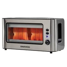 Image of Daewoo 2-Slice Long Slot Toaster Stainless Steel Glass WIndow Defrost Reheat
