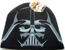 Image of Disney Kid's Black with Darth Vader Face Knitted Beanie Hat-Brand New with Tags!