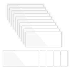 Image of 50Pcs 3x1.3" Self-Adhesive Label Holders with Top Open for Loading, Clear