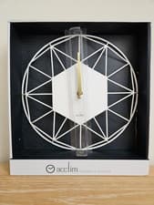 Image of Acctim Alva Metal Wired Anologue Wall Clock Battery Operated 30cms Diameter