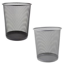 Image of Metal Waste Paper Rubbish Bin for Office Bedroom Small Mesh Desk Litter 10L