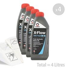 Image of Car Engine Oil Service Kit / Pack 4 LITRES Comma X-Flow Type F Plus 5w-30 4L